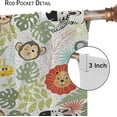 thumbnail image 6 of Kids Wildlife Curtains Colorful Cute Cartoon Funny Forest Animals Lion Giraffe Koala Art Print for Kids Bedroom Nursery Decor Rod Pocket Blackout Window Drapes 2 Panels 42x54in, 6 of 6