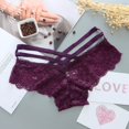 thumbnail image 5 of Bragas sexys de encaje de tiro bajo para mujer, ropa interior sólida, pantalones con correa cruzada, lencería de encaje, Tanga, 5 of 5