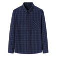 thumbnail image 1 of XDZJLR Men Shirts Long Sleeved Pure Wool Plaid Plus Size Fashion Tops, 1 of 5