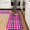 Pink and Black Checkered Pattern, variant on Green and Black Checkered Pattern 2 Piece Flannel Kitchen Floor Mat Set, Bathroom Floor Mats Soft Cushioned Gift Ideas for Kitchen Entryway Bathroom