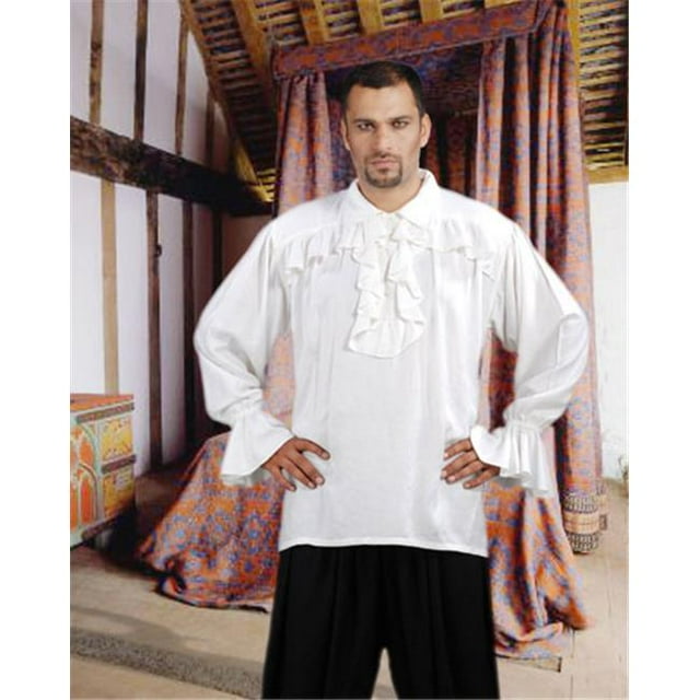 The Pirate Dressing C1108 Francis Drake Pirate Shirt- White - Extra Large