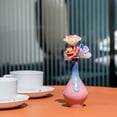 thumbnail image 4 of Small Ceramic Cherry Blossom Pink Tall Vase with Four Ceramic Flowers, 4 of 7