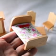 thumbnail image 5 of JWQFBC High Quality DIY Dollhouse Mini Living Room Bedroom Kitchen Set Wooden Furniture Bedroom set, 5 of 7