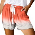 thumbnail image 2 of Pantalones cortos con cordón y cordones con bolsillos sueltos informales con estampado degradado para mujer Pompotops ulkah937215, 2 of 7