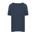 thumbnail image 6 of bnaln Summer Tops for Women Dressy Casual T-Shirts Crewneck Lace Splicing Short Sleeve Shirt Loose Comfy Pullover Lightweight Tunic Blouses Front Pleated Tshirts Going Out Tops, 6 of 7