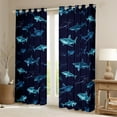 thumbnail image 2 of Manfei Cartoon Navy Shark Black Out Curtains, Kawaii Ocean Sealife Curtains Pack of 2 (42x63 Each), Teens Boys Girls Kids Bedroom Curtains, Living Room Curtains Decor, 2 of 6