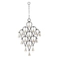 thumbnail image 5 of DecMode 22" Black Metal Teardrop Windchime with Bells and Chain Ring Hanger, 5 of 6
