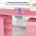 thumbnail image 3 of Ktaxon Nail Table, Manicure Desk for Nail Tech with Electric Downdraft Vent, Pink, 3 of 7