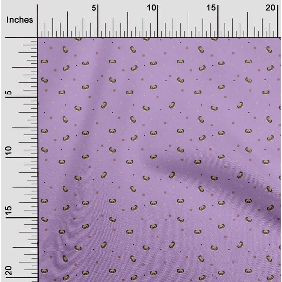 oneOone Cotton Flex Fabric Dot & Face Dog Printed Craft Fabric BTY 40 Inch Wide