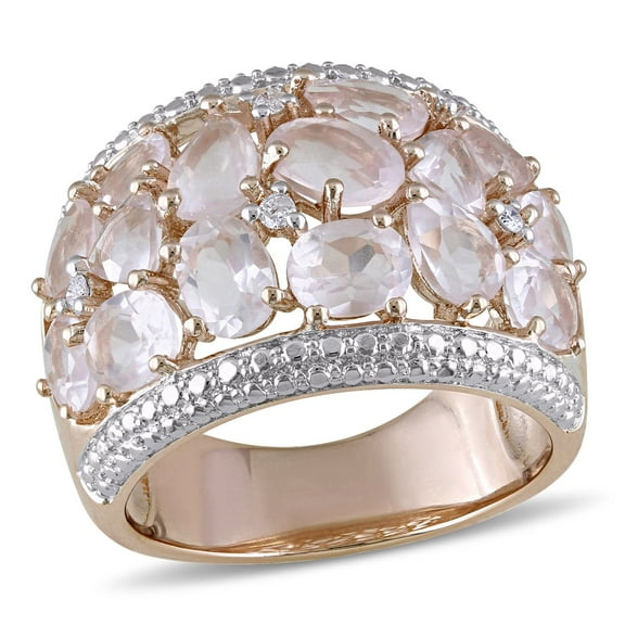 Everly Women's Rose Quartz Gold Plated Ring