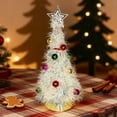 thumbnail image 4 of Metallic Tinsel Christmas Tree Light-up Foil Fringe Christmas Tree with Ball Ornaments for Holiday Home Office Tabletop Decoration, 4 of 7