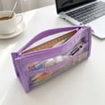 thumbnail image 6 of Pen Pouch – 5 Layer Large Capacity Pen Case, Transparent Purple Stationery Organizer for Art Supplies, 6 of 7