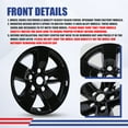 thumbnail image 2 of 4 Pack 17 inch Alloy Wheel Skins for 2013-2018 Dodge Ram 1500/2019-2023 Dodge Ram 1500 Classic,Snap-on Installation Hubcap,Center Cap can be Reattached,Black Lacquer, 2 of 8