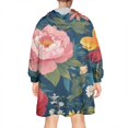 thumbnail image 2 of Wearable Oversized Blanket,Pioneer Flower Floral Print Pattern Wearable Blanket Hoodie for Adults,Cozy Hooded Blankets with Super Pockets,Super Warm Fuzzy Pullover for Women & Men, 2 of 6