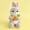 E002- Style B, variant on Mushroom Plush, 12 In, Stuffed Bunny Rabbit, Pink Birthday Decorations, Student Stuffed Animal, Seated Plush Toy, 1 Pc