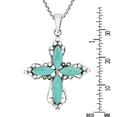 thumbnail image 4 of Elegant Swirling Sterling Silver Cross w/ Green Turquoise Inlay Necklace, 4 of 6