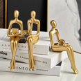 thumbnail image 5 of Thinker Statue Abstract Figure Sculpture Small Ornaments Resin Statue Home Gold Abstract Statue Office Decor C, 5 of 5