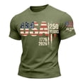 thumbnail image 2 of Mens 250 Anniversary USA Shirt Crew Neck Tops American Flag Tshirt Short Sleeve Tee Patriotic 1776-2026 Shirts 250th Anniversary Shirt Mens Tops Army Green L, 2 of 5