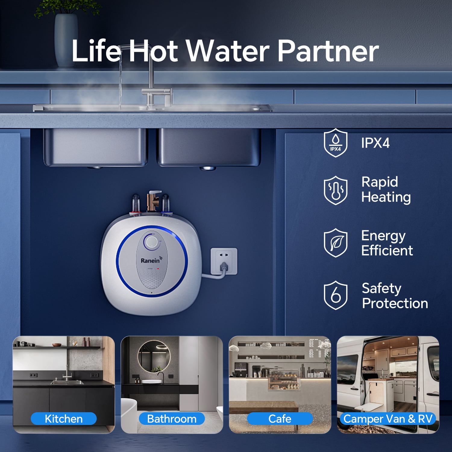 Electric Mini Tank Water Heater, 2.5 Gallons