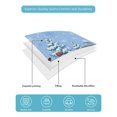 thumbnail image 4 of Quilt King Size Bedding Set, Blue Christmas Snowflakes Reversible Summer Quilt 3 Pieces, Winter Xmas Snowman Pine Trees Lightweight Bedspreads Coverlets with 2 Pillow Shams for All Seasons, 4 of 5
