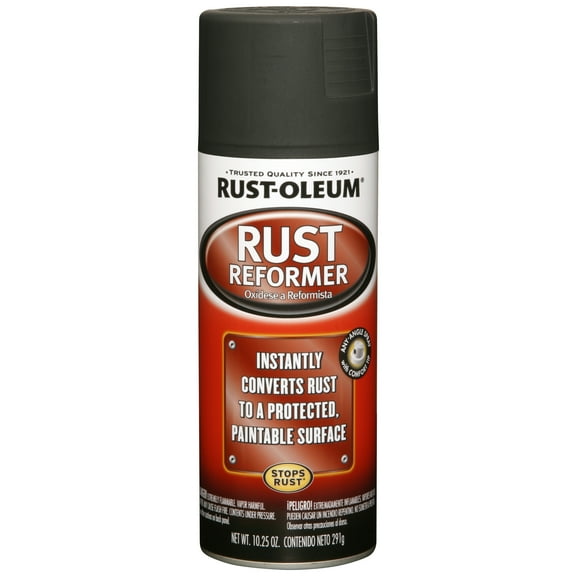6 Pack, Black, Rust-Oleum Automotive Rust Reformer Flat Spray Paint-248658, 10.25 oz