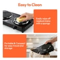 thumbnail image 3 of Hot Plate, Electric Stove for Cooking, 2000W Countertop Double Burner with Adjustable Temperature and Handles,Cooktop for RV/Home/Camp, Easy to Clean,Compatible for All Cookwares, 3 of 8