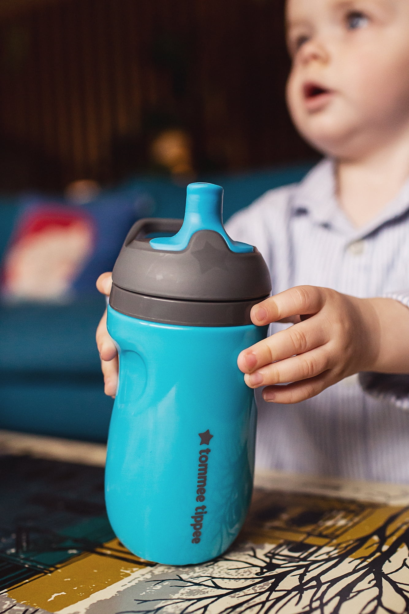 Tommee Tippee Sportee Toddler Sports Sippy Cup  Spill-Proof BPA-Free 12+  months 10oz 3 Count Blue Gray & Teal