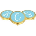 thumbnail image 4 of Koyal Wholesale Gold Compact Mirror Bridesmaid's Wedding Gift, Baby Blue, Monogram Letter C, 1-Pack, 4 of 5