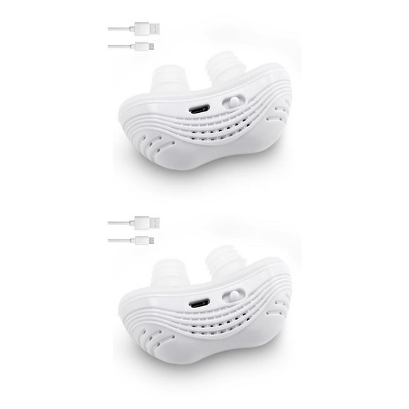 Guardoinrt Rechargeable Anti-Snoring Device Dilator Mini Electric for Snore Stopper Snoring Reducing Sleeping Aid Portable Adults White 2Set