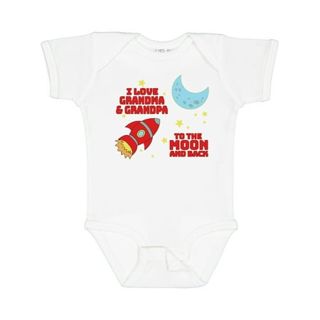 

Inktastic I Love Grandma and Grandpa to the Moon and Back Gift Baby Boy or Baby Girl Bodysuit