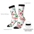 thumbnail image 4 of Disketp Flamingo Flower Unisex Crew Socks Lightweight Breathable Ventilation Ankle Socks, Mid-calf socks for Daily, 4 of 6