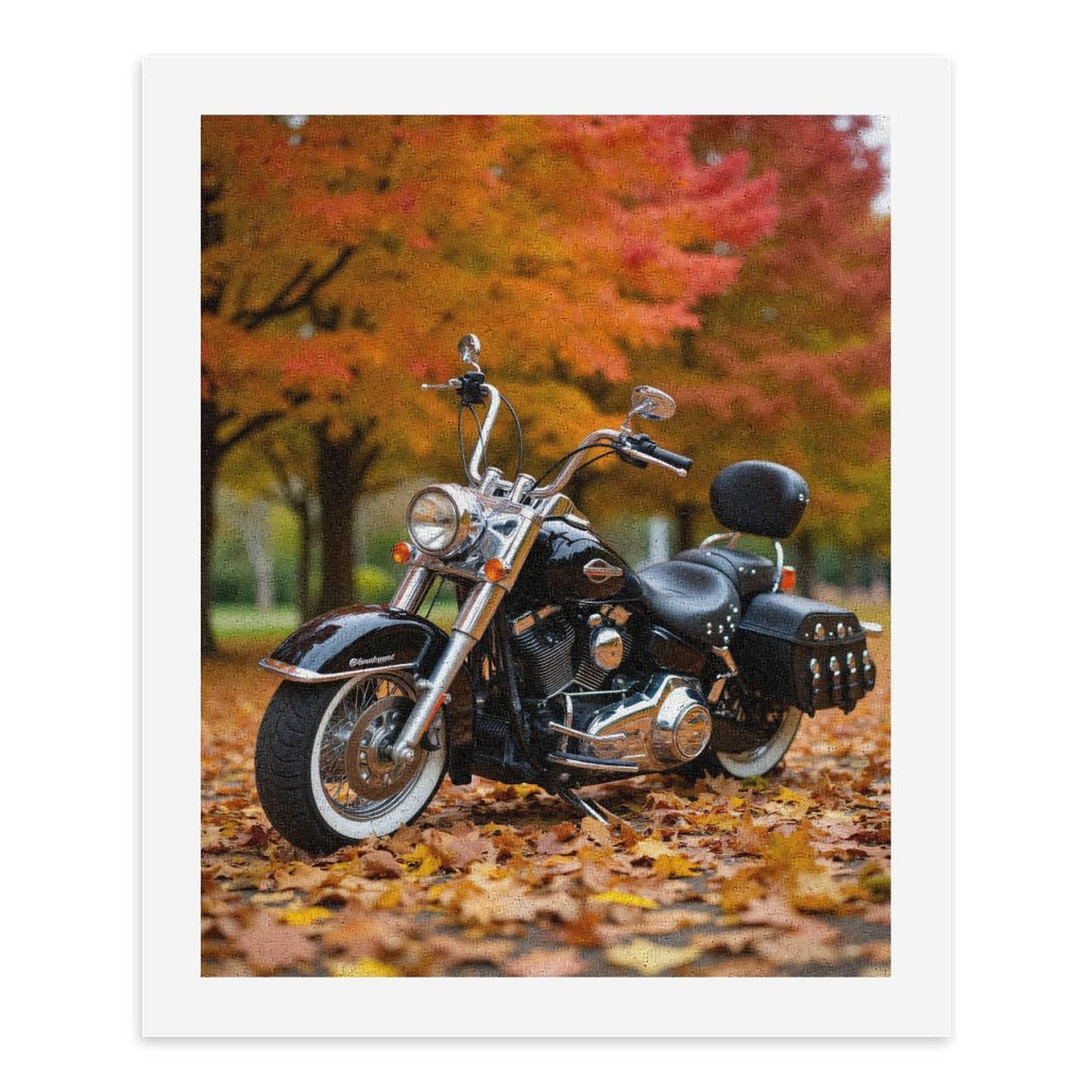 Paint by Numbers Kit for Adults, Motorcycle Autumn Leaves Park Scene Paint by Numbers, Easy Paint by Numbers Kit for Adults Beginner, DIY Adult Paint by Number Kits on Canvas, Home Decor