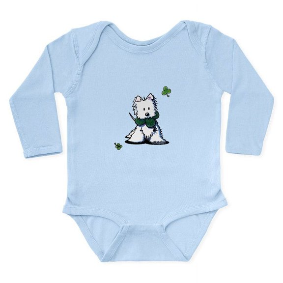 CafePress - Lucky Clover Westie Long Sleeve Infant Bodysuit - Long Sleeve Cotton Baby Bodysuit