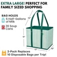 thumbnail image 4 of Bolsas de supermercado reutilizables Creative Green Life (paquete de 3), color verde, 4 of 6