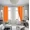 Orange, variant on Gorgeous Home Linen 2‑Panel Blackout Thermal Window Curtains, Bronze Grommet Top, Orange, 63 in Long Adam Home Décor