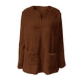 thumbnail image 4 of Bovemsi Womens Sweatshirts Long Sleeve V Neck Pullover With Functional Pockets For Casual Warm Comfort Daily Fall Fashion Outfits 2025 Clothes, 4 of 4