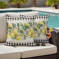 thumbnail image 4 of Summer Yellow Lemons Outdoor Pillow Covers Pack of 2 Pastoral Fruit Leaf Black Plaid Linen Waterproof Throw Pillow Covers Decorative Cushion Cases for Patio Garden Tent Balcony Couch 16x16 inch, 4 of 9
