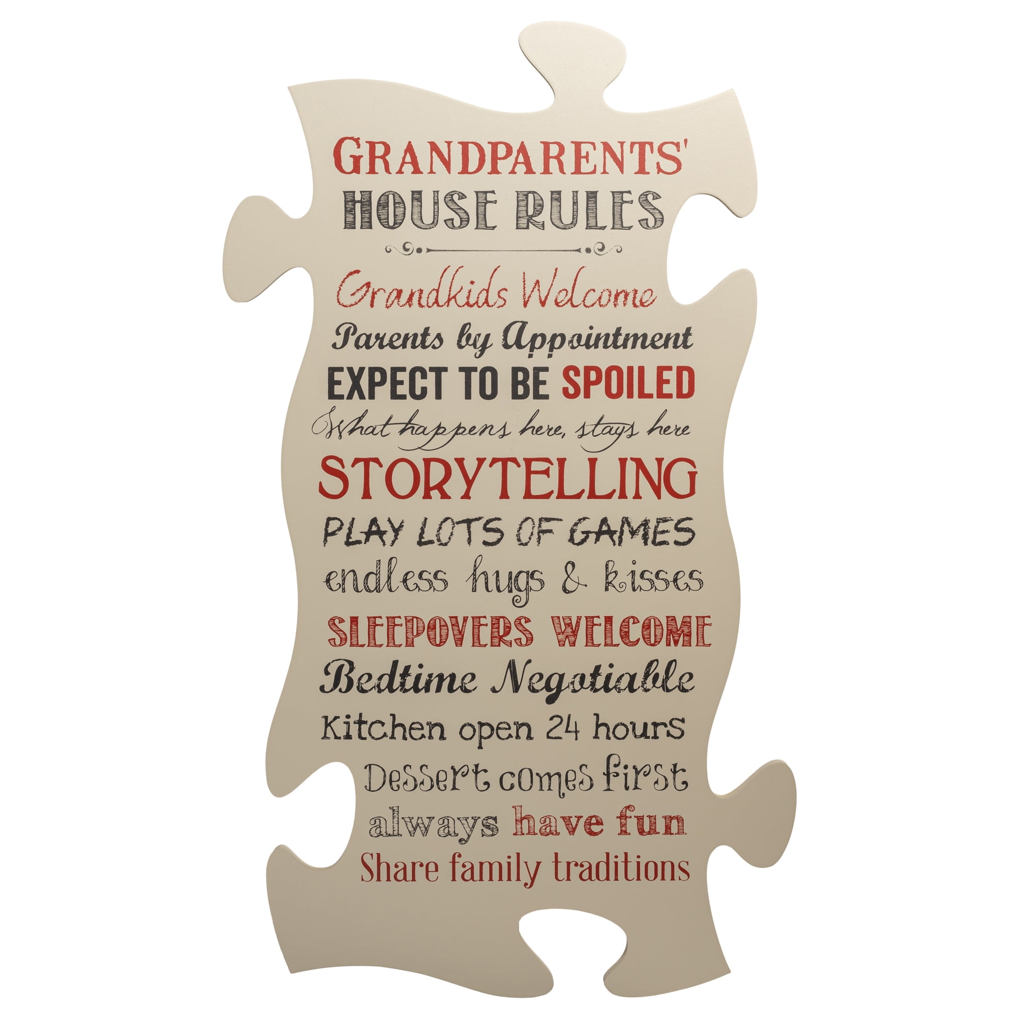 P. Graham Dunn Grandparents' House Rules Large Cream 22 x ...