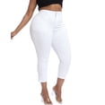 thumbnail image 5 of Gocolloa Womens Plus Size Capri Jeans Stretchy High Waisted Skinny Denim Capris Pants White 14W, 5 of 6