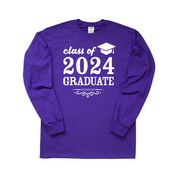 INKtastic Class of 2024 Graduate with Graduation Cap Long Sleeve T