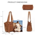 thumbnail image 4 of Montana West Western Tote Bag for Women Studded PU Leather Handbag with Fringe Tassel Fashion Medium Size Shoulder Purse Cowgirl Style Tote, Brown, 4 of 6