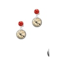 thumbnail image 2 of Delight Jewelry Silvertone Domed Music - Trumpet Red Crystal Clip on Earrings, 2 of 5