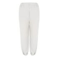 thumbnail image 5 of Women's Plus Size Wide Leg Pants Solid Fashionable And Versatile Elastic Waist Pocket Bound Pleated Casual High Waisted Straight Trousers Pants White 2XL, 5 of 8