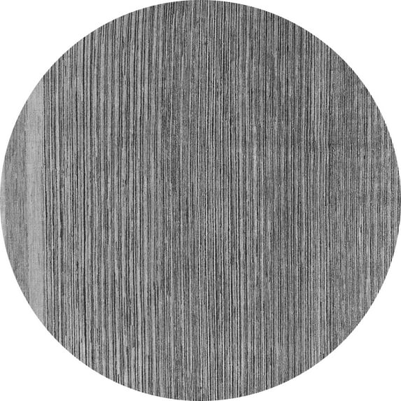 Ahgly Company Indoor Round Abstract Gray Modern Area Rugs, 7' Round