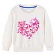 thumbnail image 4 of Odeerbi Kids Girls Crewneck Sweatshirts Pullover Sweatshirts Children's Fall Winter Sweatshirt Heart Print Long Sleeve Sweater Top White, 4 of 5