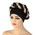thumbnail image 4 of Turbante africano para mujer jinwen con lentejuelas Melon rojo, 4 of 5