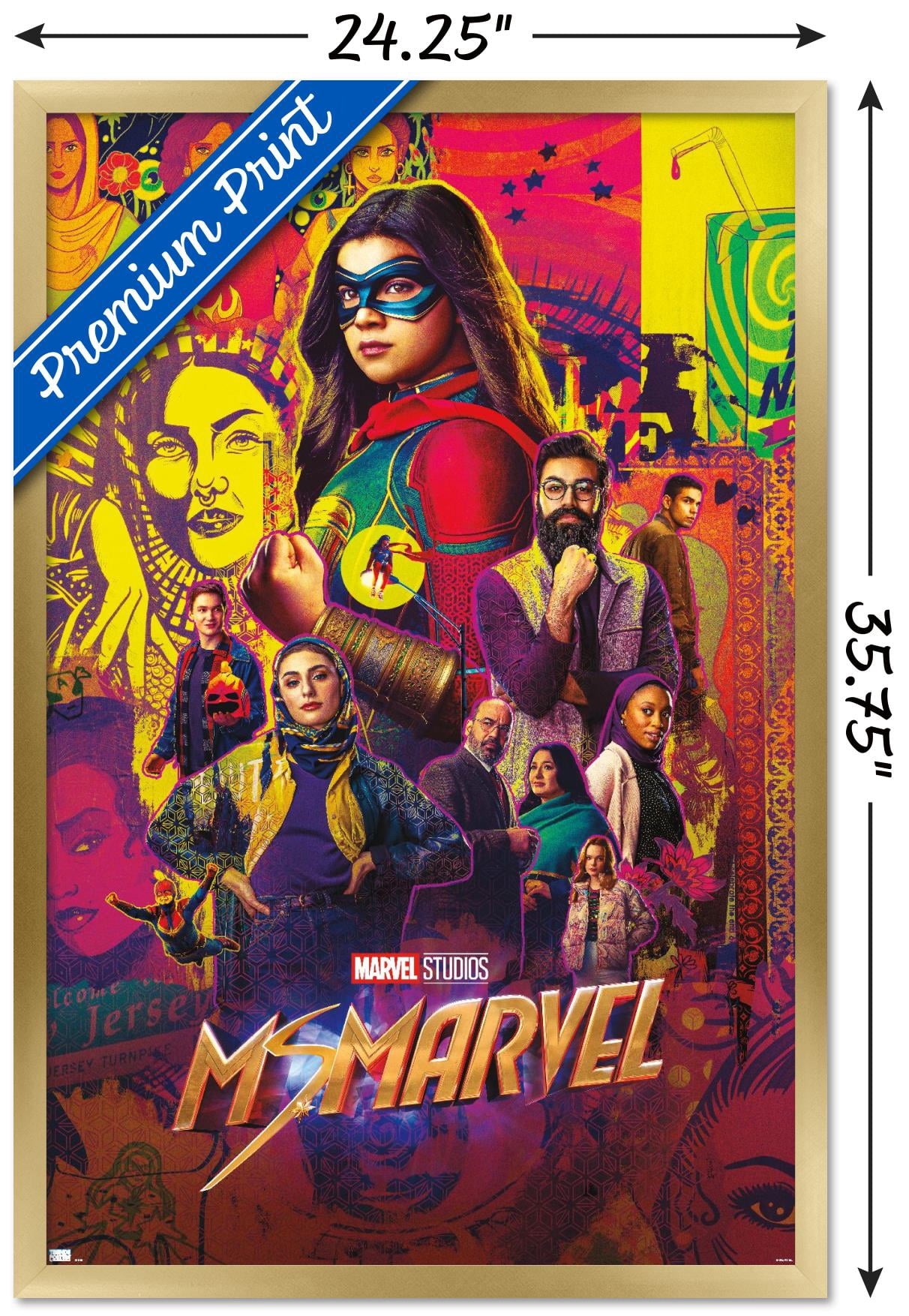 Marvel Ms. Marvel - One Sheet Wall Poster, 22.375" x 34" Framed
