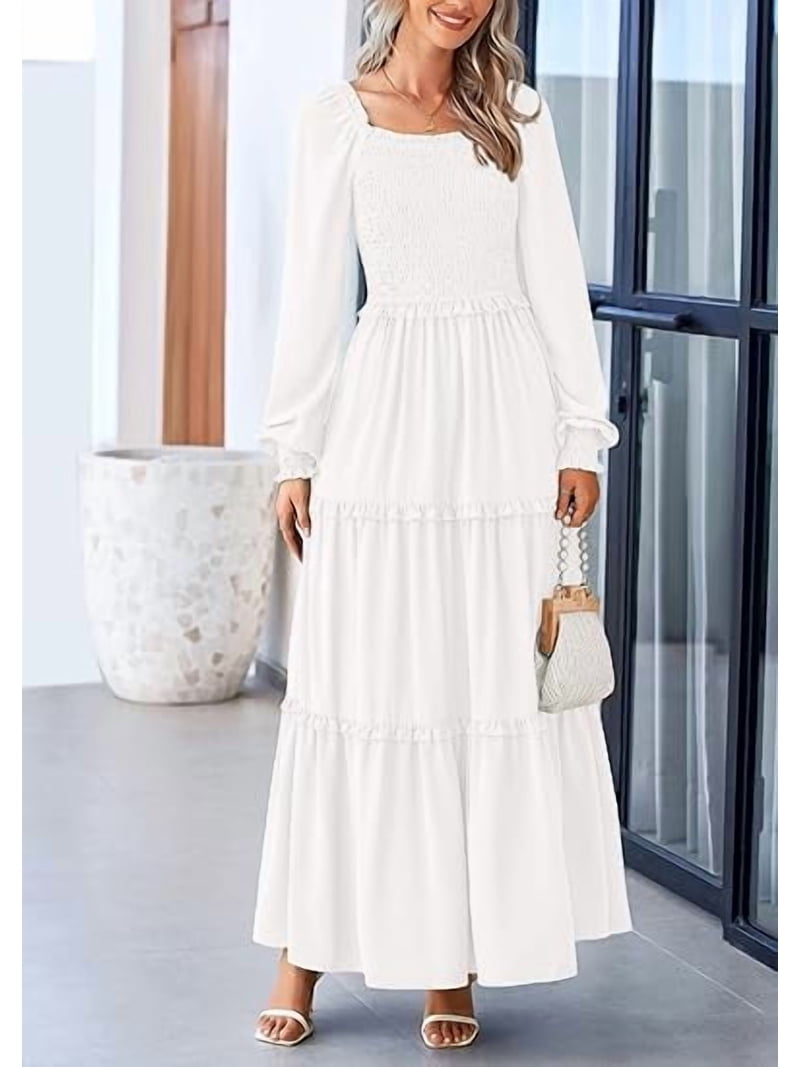 chinese dress ladies 100% Cotton White Long Sleeve Mini Shirt Dress - All Dress main image 0