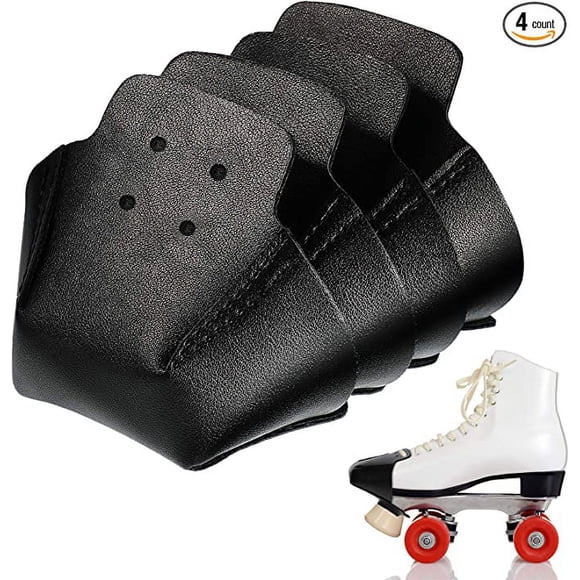 4 Pieces Toe Cap Guards Protectors Toe Caps Artificial Leather Roller Skate Cap Protectors for Quad Roller Skate