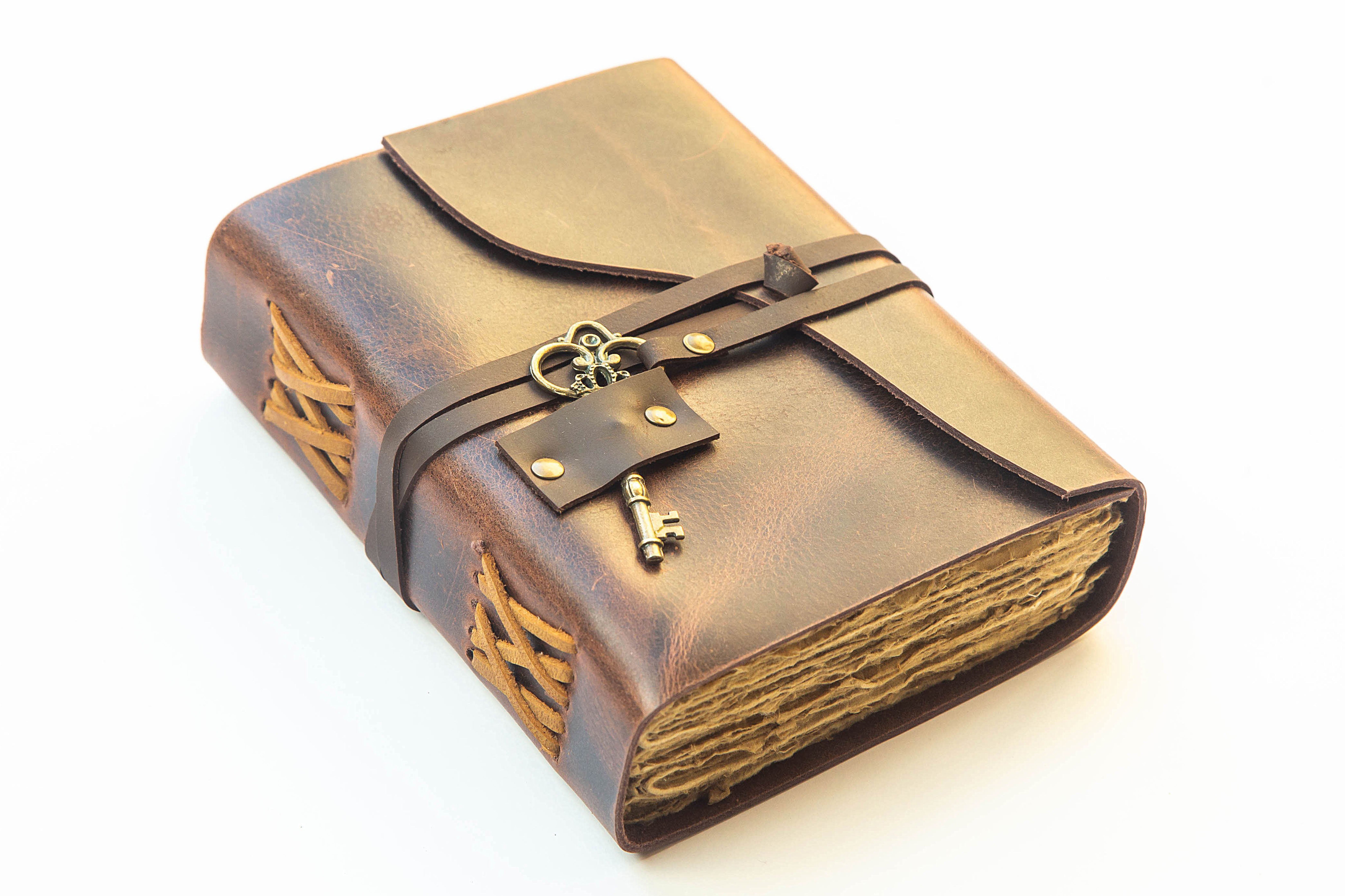 Leather Journal with Semi-Precious Stone & Buckle Closure Leather Diary Gift for